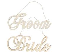 TOPBATHY 2 Ensembles Décoration Suspendue Decoration Décoration Personnalisée Mignonne des Lettres Entre Panneau Mariage Décor Suspendu Design Lettre Beige 2 Pièces * 2
