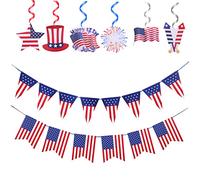 TOPBATHY 2 Ensembles Pendentif Jour De L'indépendance Décor Extérieur Patriotique Accessoires Photo Patriotiques Quatrième Parade Ouverture Décorations du Jour De L'indépendance Plastique