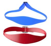 TOPBATHY 2 pièces Bande Silicone Réglable pour Coupe Cheveux Homme Guide Incurvé pour Rasage Nuque Gabarit Dégradé DIY Kit Bleu et Rouge