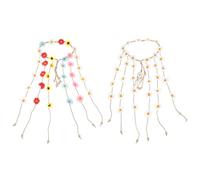 TOPBATHY 2 pièces Bandeaux Hippie Marguerite Réglables Accessoires Cheveux Fleuris pour Femmes Set de Blanc et Coiffure Bohème Élégante et Ajustable