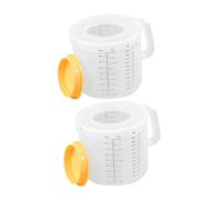 TOPBATHY 2 pièces Bol Mélangeur Gradué Transparent avec Couvercle Éclaboussures Pichet Plastique Multifonction pour Cuisson et Pâtisserie Lot pour Préparation Facile