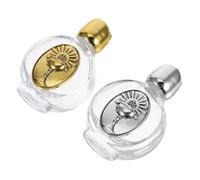 TOPBATHY 2 Pièces Bouteille d'eau bénite en Bouteille de Voyage Bouteille en Verre Religieux faveurs de baptême Distributeur de Parfum en Verre bénédiction gourdes Un Verre