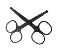 TOPBATHY 2 pièces Ciseaux de Précision Acier Inoxydable pour Poils Nez et Visage Tondeuse Manuelle avec Embouts Arrondis Compacte Portable pour Hommes et Femmes Entretien Sûr des Sourcils