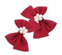 TOPBATHY 2 Pièces Clip de Chaussure Nœud Perlé, Alliage de Zinc | Décoration Élégante pour Mariage et Fiançailles, Satin et Imitation, Format Compact, Facile à Emporter