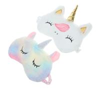 TOPBATHY 2 pièces de Sommeil Licorne Peluche Douce Confortable et pour Femmes Nuit Fantaisie Anti-lumière Yeux pour Voyage et Détente