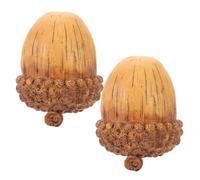 TOPBATHY 2 Pièces Décoration de Glands en Résine Réaliste pour | Effet Chêne Factice, Placement Polyvalent sur Étagères, Léger, pour Table Saisonnière et Fête D’automne