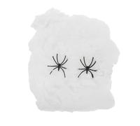 TOPBATHY 2 Pièces Décoration en Coton et Plastique Effet Lumineux Longue Durée Halloween Toile D'araignée Phosphorescente Blanche pour Fêtes et Décorations Intérieures et Extérieures