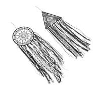 TOPBATHY 2 Pièces Décorations de DreamCatcher attrape- pour adultes décor de chambre à coucher décoration murale décor d'appartement attrapeur de fil de coton Noir