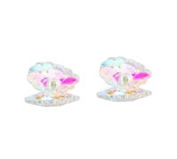 TOPBATHY 2 Pièces Figurine Coquillage Décorative en Cristal avec Perle