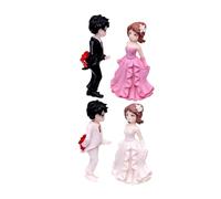 TOPBATHY 2 Pièces Figurines de Couple Miniature Décorations de Gâteau de Mariage Statuettes de Mariés pour Créer une Amour Unique Votre Intérieur
