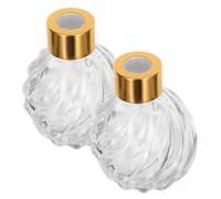 TOPBATHY 2 Pièces Flacons Diffuseurs en Verre 100ml Style Vintage avec Bouchons Dorés, Décoratifs et Polyvalents pour Chambre et Salon, Design Romain et Motif Sergé