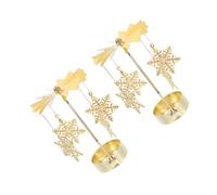 TOPBATHY 2 Pièces Metal Carousel Candle Holder Rotating Windmill Tealight with Snowflake Romantic Centerpiece for Christmas Valentines Wedding Decor