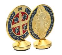 TOPBATHY 2 pièces Ornement Croix Saint Benoît Alliage Unique pour Décoration de Bureau et Maison pour de Noël et Cadeau Religieux