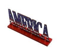 TOPBATHY 2 Pièces Ornements De L'alphabet Anglais Rouge Et Bleu Royal Clinquant Décoration Jour Patriotique Indépendance Lumières De Fenêtre De Noël Faire La Fête Quatrième Bois