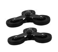 TOPBATHY 2 Pièces roues de caddie Roue pour monter les escaliers du panier remplacement roulettes riches roulettes robustes triangulaires de chariot Plastique Noir