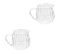 TOPBATHY 2 Pièces tasse de lait recipient creme pot de creme tasses à crème pichet d'eau infuseur de fruits bol mini-réfrigérateur café verseur de lait verre à expresso Un verre Transparent
