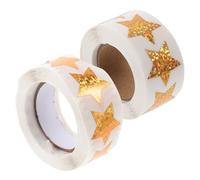 TOPBATHY 2 rouleaux Autocollants Étoiles Dorées Holographiques DIY pour Journaux et Albums Muraux Décoratifs pour Planners et Scrapbooking Matériel et Lot