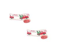 TOPBATHY 2 Rouleaux Ruban De Noël Arc Biryani Couronne Carrée Couvercle Décoration Dorée Mini roulettes Complet Inoxydable Grand Sapin De Noel Lumières Décoratives Brillantes Poste Lin