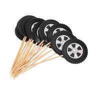 TOPBATHY 20 Pièces Bâtons De Gâteau Roues Pics À Cupcakes Véhicules Cupcake Toppers Roues Pics À Gâteau Voiture De Course Gâteau Toppers Roue De Course Gâteau Pics Camion Cupcake Toppers