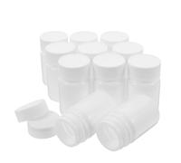 TOPBATHY 20 Pièces Bouteille Solide Pillulier Capsule Portable Organisateur De Médecine De Voyage Fiole Vis Titulaire Conteneur De Stockage De Échantillon Vide Mini Blanche Pe