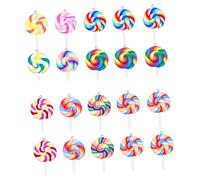 TOPBATHY 20 pièces Lot de Breloques Pendentifs Forme Sucette Pâte Polymère DIY pour Fabrication Bijoux Mini Charms Colorés Légers et Durables pour Bracelets Colliers et Porte-clés