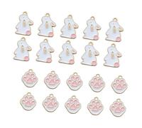 TOPBATHY 20 pièces Pendentifs Lapin et Griffe Alliage Accessoires DIY pour Bijoux Porte-clés et Colliers Ornements Suspendus Créatifs pour Femmes
