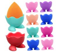 TOPBATHY 20 Pièces Porte-Oeufs en Silicone Cuiseur d'œufs en Silicone Support d'œuf en Silicone Support à Oeufs en Silicone Rouge Support d'oeuf à la Coque coquetier Bouilli éponge étagère