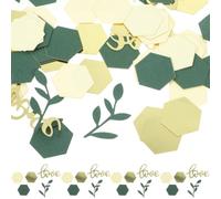TOPBATHY 200 Pièces Confettis de Fête en Papier, Hexagones Feuilles Amour | Décoration Polyvalente, Facile à Utiliser Ranger, Styles Variés pour Mariage, Ballon et Table