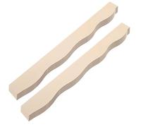 TOPBATHY 24 Baguettes Décoratives Ondulées en Bois Brut 38X4X03 CM - Bordure de Meuble et Cadre de Porte - Moulure Murale en Bois Naturel pour Rénovation et Décoration Intérieure - Lot 24