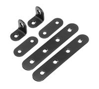 TOPBATHY 24 pièces Équerres Angle Acier Inoxydable Noir Supports Droits pour Fixation Meubles Résistants Corrosion Prépercés pour Installation Rapide pour Étagères et Réparations DIY