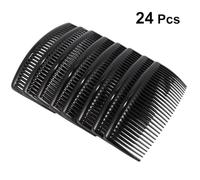 TOPBATHY 24 pièces Peigne à Cheveux Plastique 27 Dents Peigne Latéral Plat pour Coiffure Résistant et Portable Accessoire Cheveux Femmes et Filles 24pcs/pack Noir