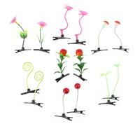 TOPBATHY 28 pièces Lot de Pinces à Cheveux Simulant Plantes Naturelles Accessoires Décoratifs pour Femmes et Filles Clips Fleurs Haricots Verts Champignons Feuillages Dégradés Barrettes