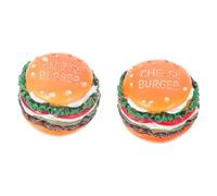 TOPBATHY 2Pièces Aimants de Réfrigérateur Résine Design Hamburger Décoratif pour Cuisine Magnets Colorés et Réalistes Accessoires pour Frigo