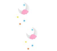 TOPBATHY 2pièces Décorations Suspendues Ciel De Avec Lune Et Étoiles Pour Chambre De Ornements Multicolores Lune Blanche Roses