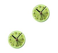 TOPBATHY 2pièces Horloge Murale Magnétique Forme De Fruit Horloge Frigo Aimantée Au Design De Citron Vert pour Décoration De Cuisine Et Messages