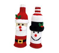 TOPBATHY 2pièces Housse Tricotée pour Bouteille De Vin Décoration De Noël Lot de Design Original pour Cadeau Unique