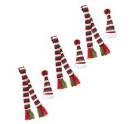TOPBATHY 3 Ensembles Ensemble de Bouteilles de vin Mini Bouteilles de vin pour des faveurs Petits Chapeaux de père noël Casquettes Hat Mini Chapeau de noël décor de vin Tissu Non tissé