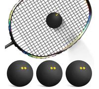 TOPBATHY 3 Pièces Balle de Squash en Caoutchouc Noir Compatible Universellement, Balle de Squash de Compétition et Entraînement pour Développement des Compétences en Compétition