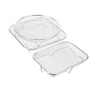 TOPBATHY 3 pièces Égouttoir de Cuisine Acier Inoxydable Panier de Cuisson Drainage Renforcé Supports Vapeur Rond et Carré pour Légumes et Fruits Rack Multifonction pour Casserole et Lavage