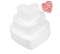 TOPBATHY 3 pièces Moules à Gâteau Polystyrène Cœur Blanc Modèles DIY pour Décoration Pâtisserie Mousse Légère Réutilisable pour Anniversaires et Fêtes