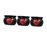 TOPBATHY 3 Pièces Ornements en Forme de réservoir d'eau Cookie décoratif bocaux Conservation bouda Decoration Interieure Décoration pour la Maison de Table à Collectionner céramique Black