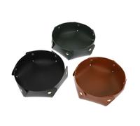 TOPBATHY 3 pièces Plateau de Rangement Cuir Triangle Organiseur de Bureau Élégant pour Clés et Accessoires Plateau Décoratif pour Maison et Bureau Facile à Nettoyer Design Scandinave