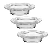 TOPBATHY 3 Pièces Plateau de Remplacement en Verre Rond 11,9 Cm pour Chauffe-Cire, Facile à Nettoyer et Installation Rapide, pour Chambre et Salon Design Chapeau de Paille
