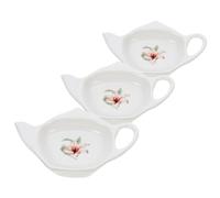 TOPBATHY 3 Pièces Repose Sachet Thé Céramique Support Sachet Thé Forme De Théière Plateau Décoratif Pour Maison