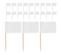 TOPBATHY 300 Pièces Drapeaux de Cure-dents Blancs Marqueurs Fromage Accessoires Buffet Fête Etiquettes Aliments pour Plateau Charcuterie