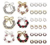TOPBATHY 30pièces Clous Décoratifs Métal pour Ongles Nœuds et Couronnes Strass Bijoux Décoratifs pour Noël Stickers pour Manucure Festive