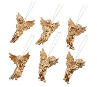 TOPBATHY 30pièces Décorations De Sapin Noël à Suspendre Lot de Pendentifs Ange Plastique Doré pour Anniversaire Et Nouvel an