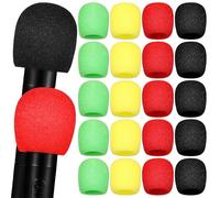 TOPBATHY 32 Pièces Bonnettes Anti-vent en Mousse Épaisse pour Micro à | Identification par Couleur, Clarté Audio Améliorée, pour Conférenciers et Animateurs en Église ou Ktv