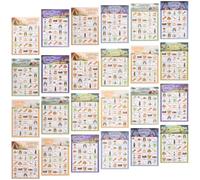 TOPBATHY 33 Pièces Jeu de Bingo de Camping pour Fêtes, Cartes 24 Joueurs | Activités de Groupe pour Adultes et Garçon et Filles, Format Portable, Esprit Familial, Usage en Voyage et Soirée