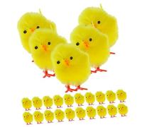 TOPBATHY 36 pièces Mini Ornements Poussin Peluche Décorations Poussins Miniatures Plastique Résistantes pour Fêtes Maison et Pâques